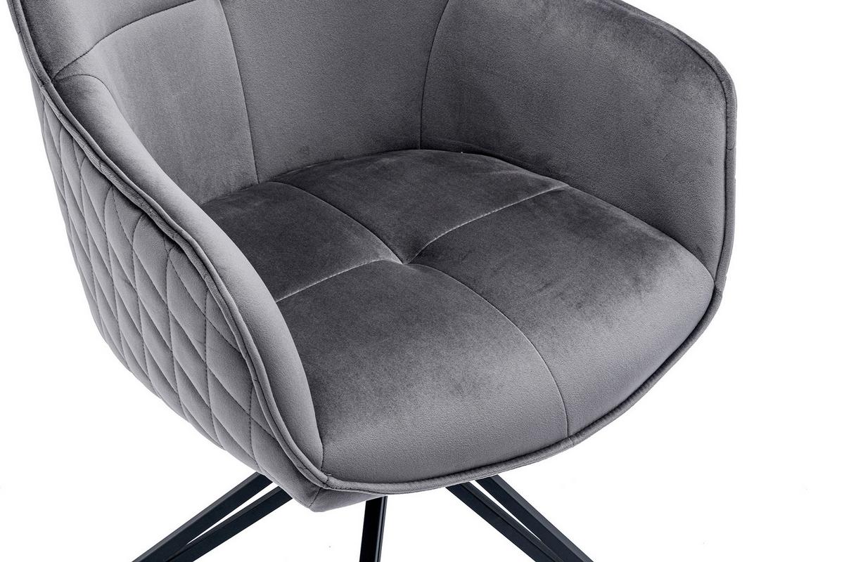 Armlehnstuhl Grau B: 59 Cm - Schwarz/Grau, MODERN, Textil/Metall (59/83/60cm) - Livetastic