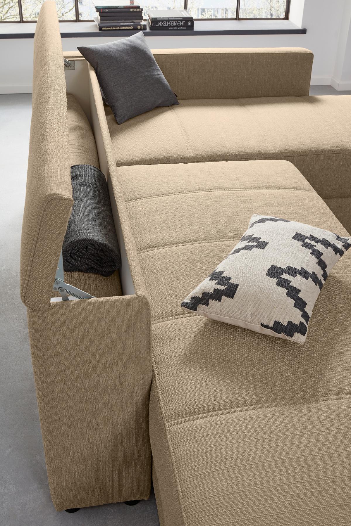 Ecksofa Looks IIi - Beige/Schwarz, Design, Textil (229/287cm) - LOOKS by W.Joop