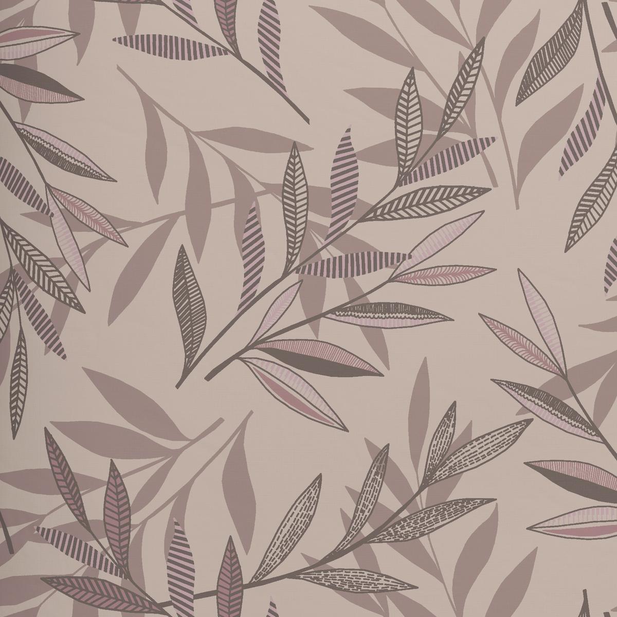 POSTEĽNÁ BIELIZEŇ STITCHED LEAVES - hnedofialová/béžová, textil (140/200cm) - Modern Living