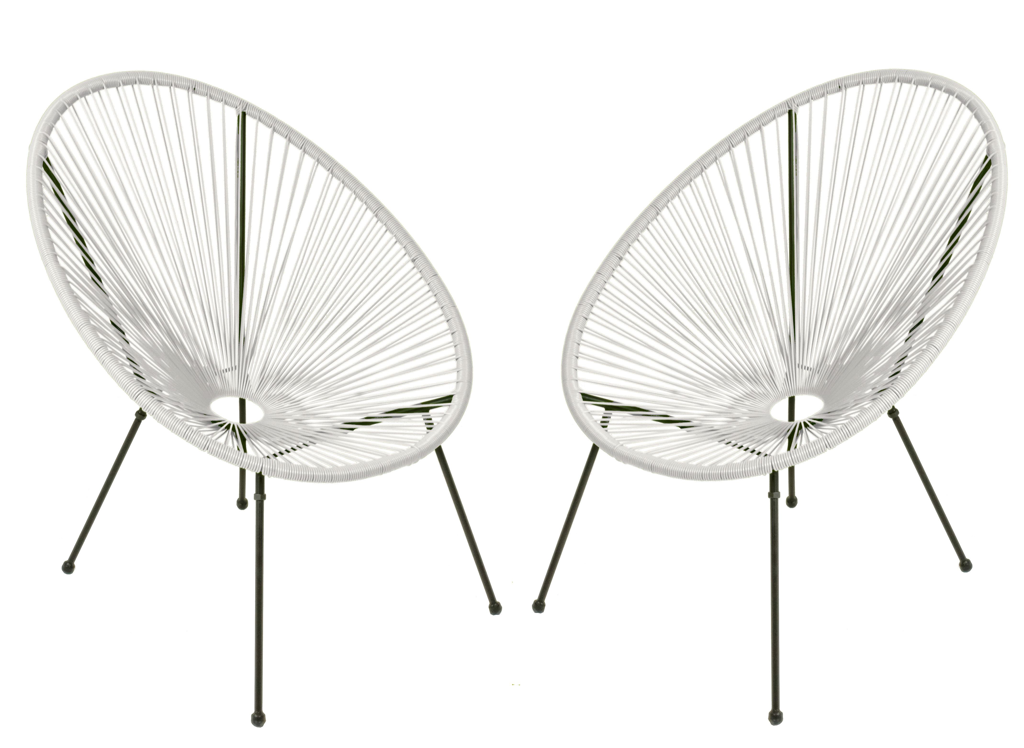 Gartensessel Dalida - Schwarz/Weiß, Basics, Kunststoff/Metall (73/93/73cm) - Gardenson