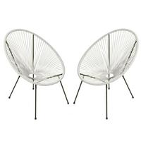 Gartensessel Dalida - Schwarz/Weiß, Basics, Kunststoff/Metall (73/93/73cm) - Gardenson