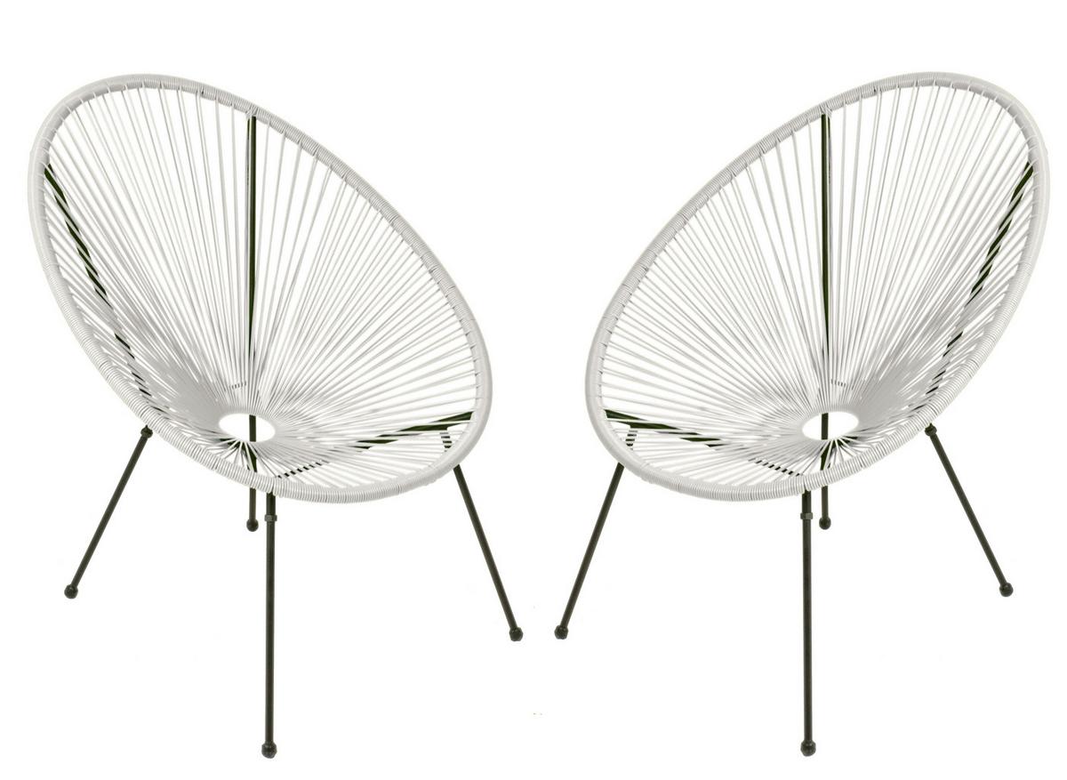 Gartensessel Dalida - Schwarz/Weiß, Basics, Kunststoff/Metall (73/93/73cm) - Gardenson