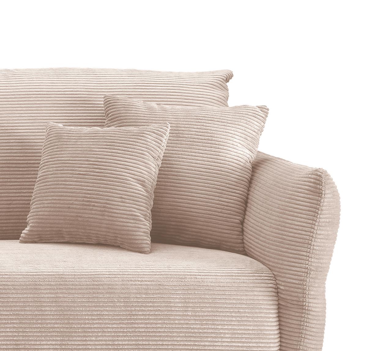 2-Sitzer-Sofa Vanilla Beige - Beige/Schwarz, Design, Textil (163/97/102cm) - Livetastic