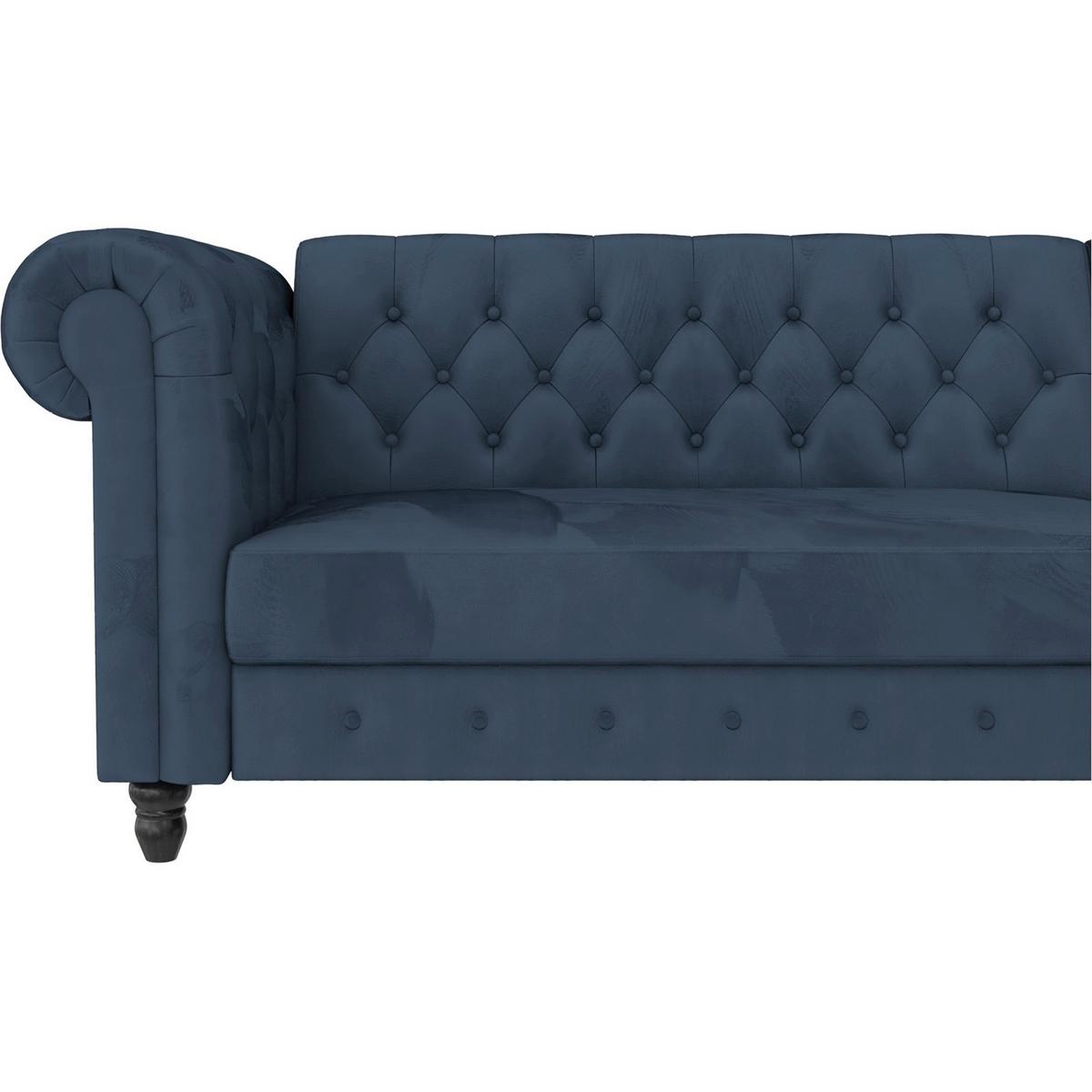 Ecksofa Firenze Blau, mit Schlaffunktion - Blau/Schwarz, Basics, Textil (241/154cm) - Livetastic