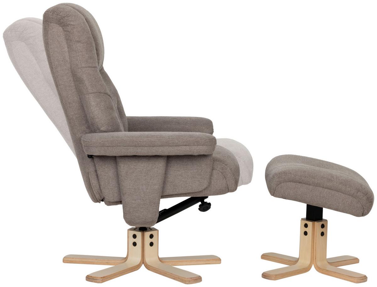 Relxsesselset Serenity Grau B: 80 Cm - Naturfarben/Grau, Design, Holz/Textil (80/109/79cm) - Livetastic