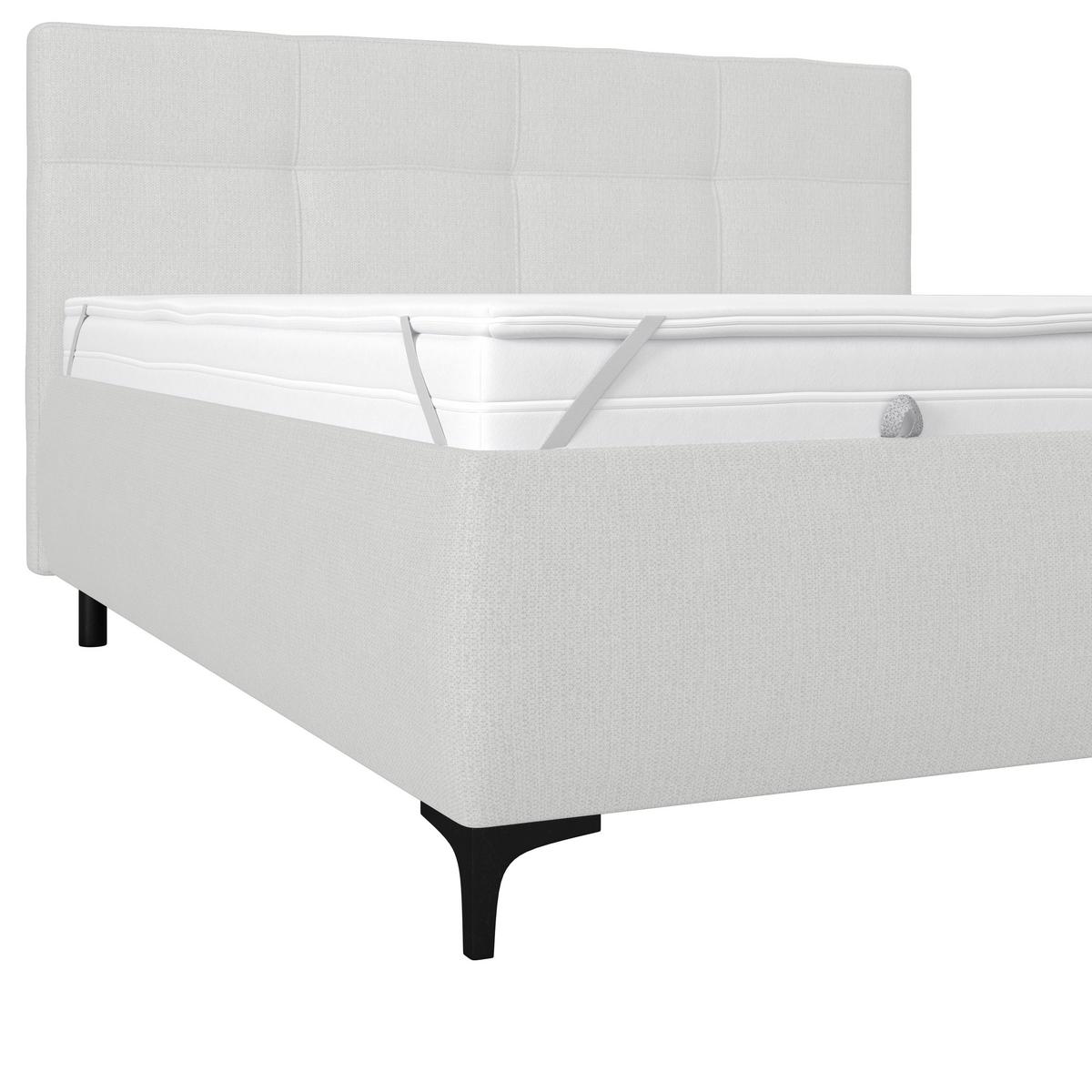 Polsterbett Zeni 160 - Creme/Schwarz, KONVENTIONELL, Holz/Holzwerkstoff (160/200cm)