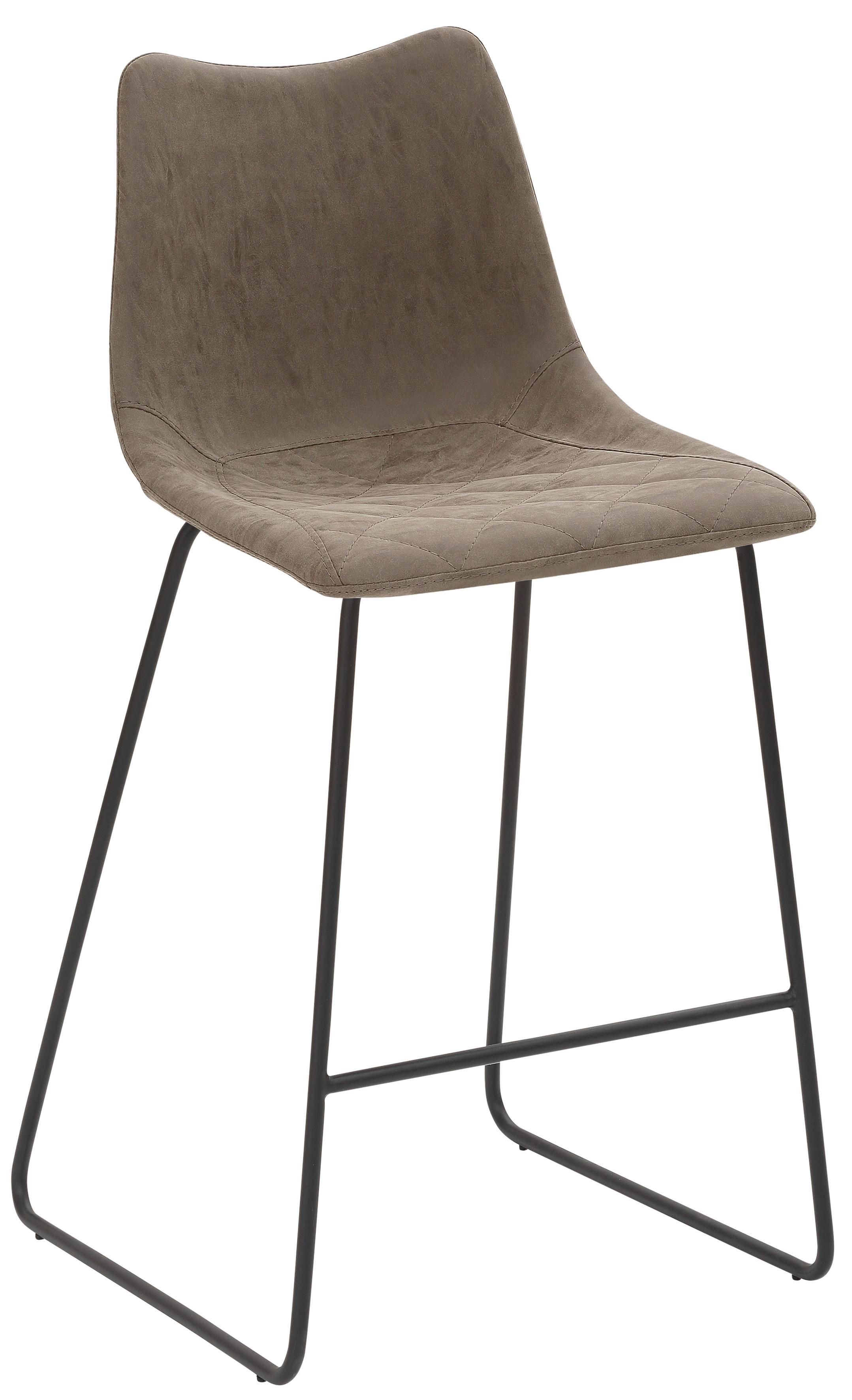 Tresenstuhl My Solo - Schlammfarben/Schwarz, KONVENTIONELL, Textil/Metall (49/99/51cm) - Livetastic