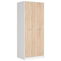 Drehtürenschrank Nepo Plus - Weiß/Sonoma Eiche, MODERN, Holzwerkstoff (80/197/54,5cm) - MID.YOU