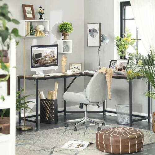 Eckschreibtisch Iron B: 149 Cm, H:  75 Cm - Schwarz/Braun, Basics, Holzwerkstoff/Metall (149/149/75cm) - Boxxx