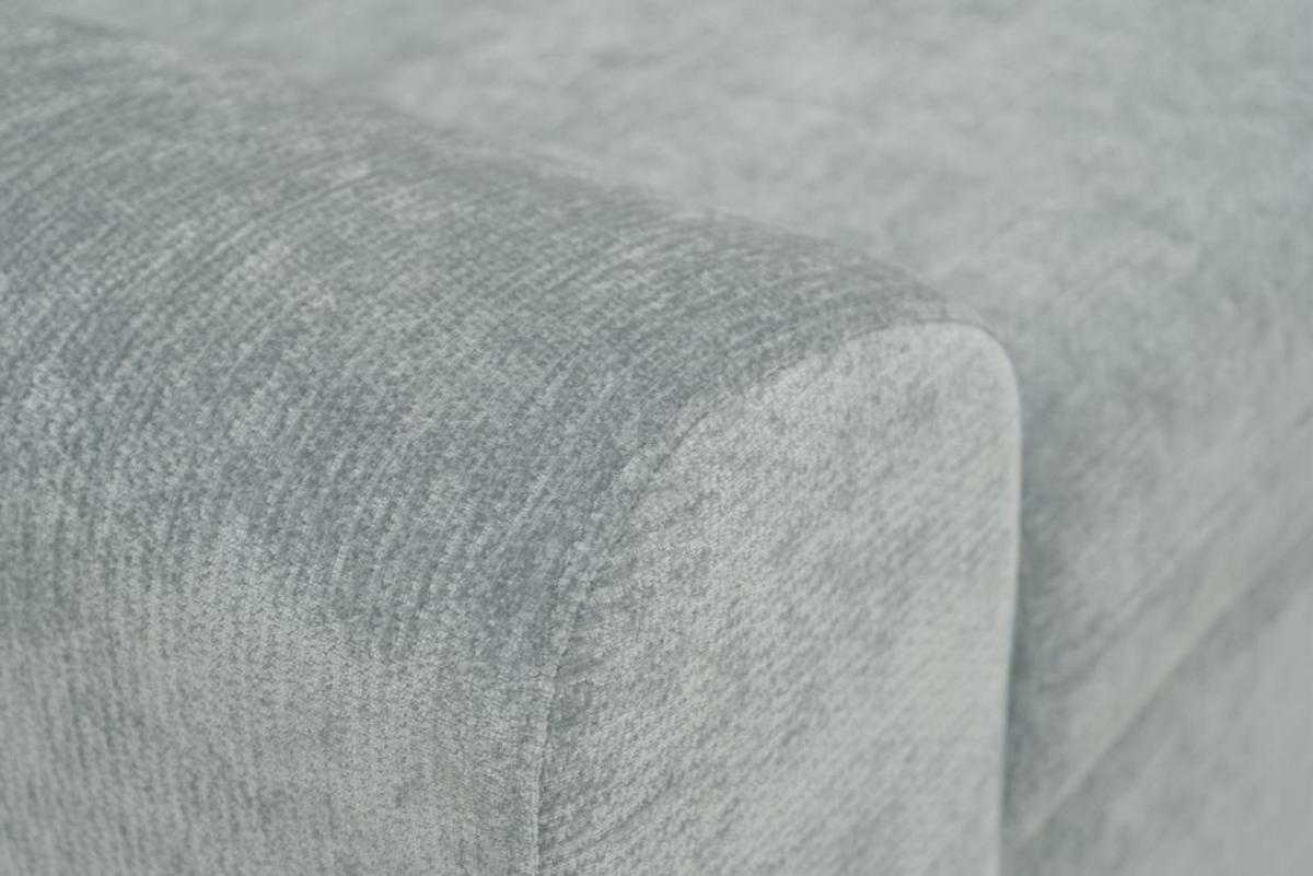 Rohová sedačka MALAGA, pravá, stříbrná žinylka - barvy stříbra/barvy chromu, Konvenční, kov/dřevo (286/203cm) - Ondega