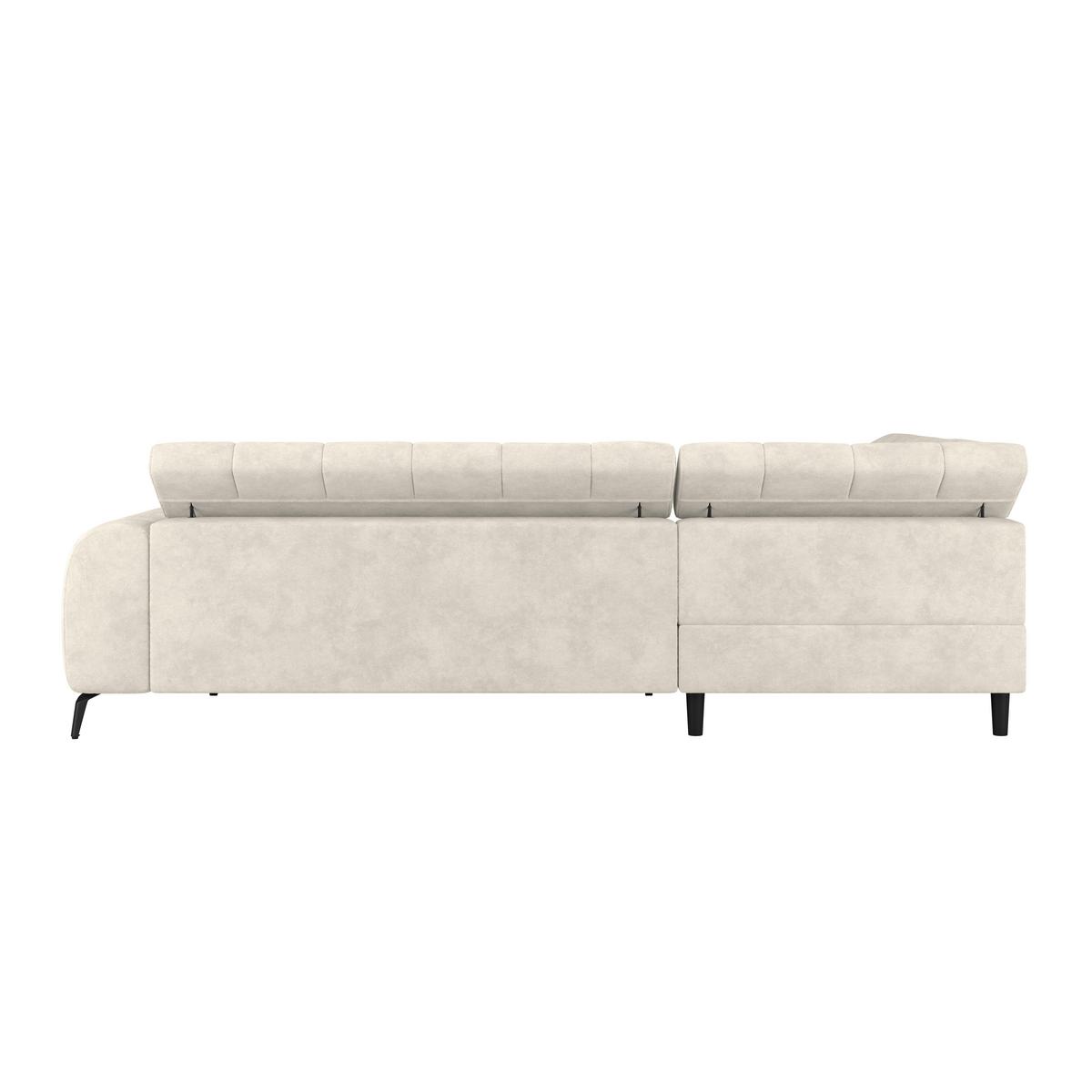 Ecksofa mit Schlaffunktion & Bettkasten Volf Cremefarben - Creme/Schwarz, Trend, Kunststoff/Textil (203/261cm)