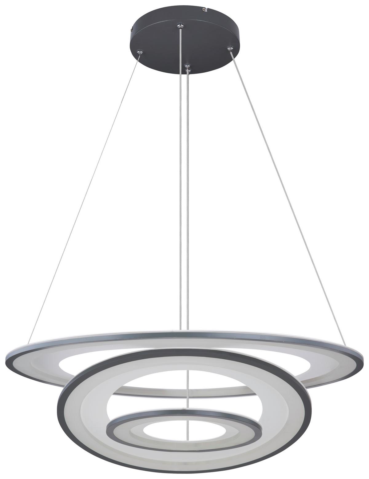 LED-Hängeleuchte H: 120 cm 1-Flammig mit Stufenschalter - Opal/Graphitfarben, Basics, Kunststoff/Metall (79,5/120cm) - Globo