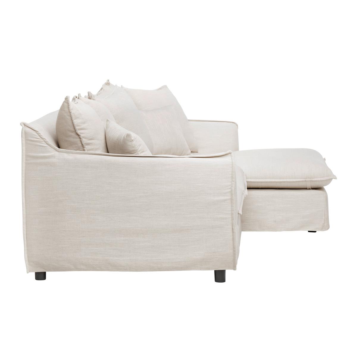 Sedací souprava ELIA přírodná barva - černá/přírodní barvy, Moderní, dřevo/textil (265/158cm) - Bessagi Home