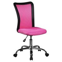 Jugenddrehstuhl Lukas Lederlook/Netz Pink Bis 60 Kg - Chromfarben/Pink, MODERN, Kunststoff/Textil (60/100/60cm) - MID.YOU