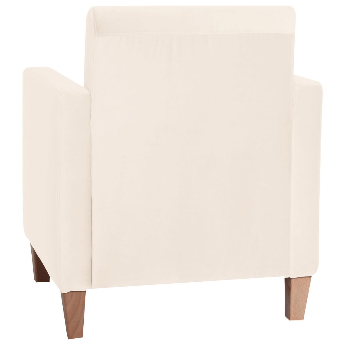 Polstersessel mit Armlehnen Milla Samt/Velours Creme - Creme/Naturfarben, Design, Textil (71/81/70cm) - Max Winzer
