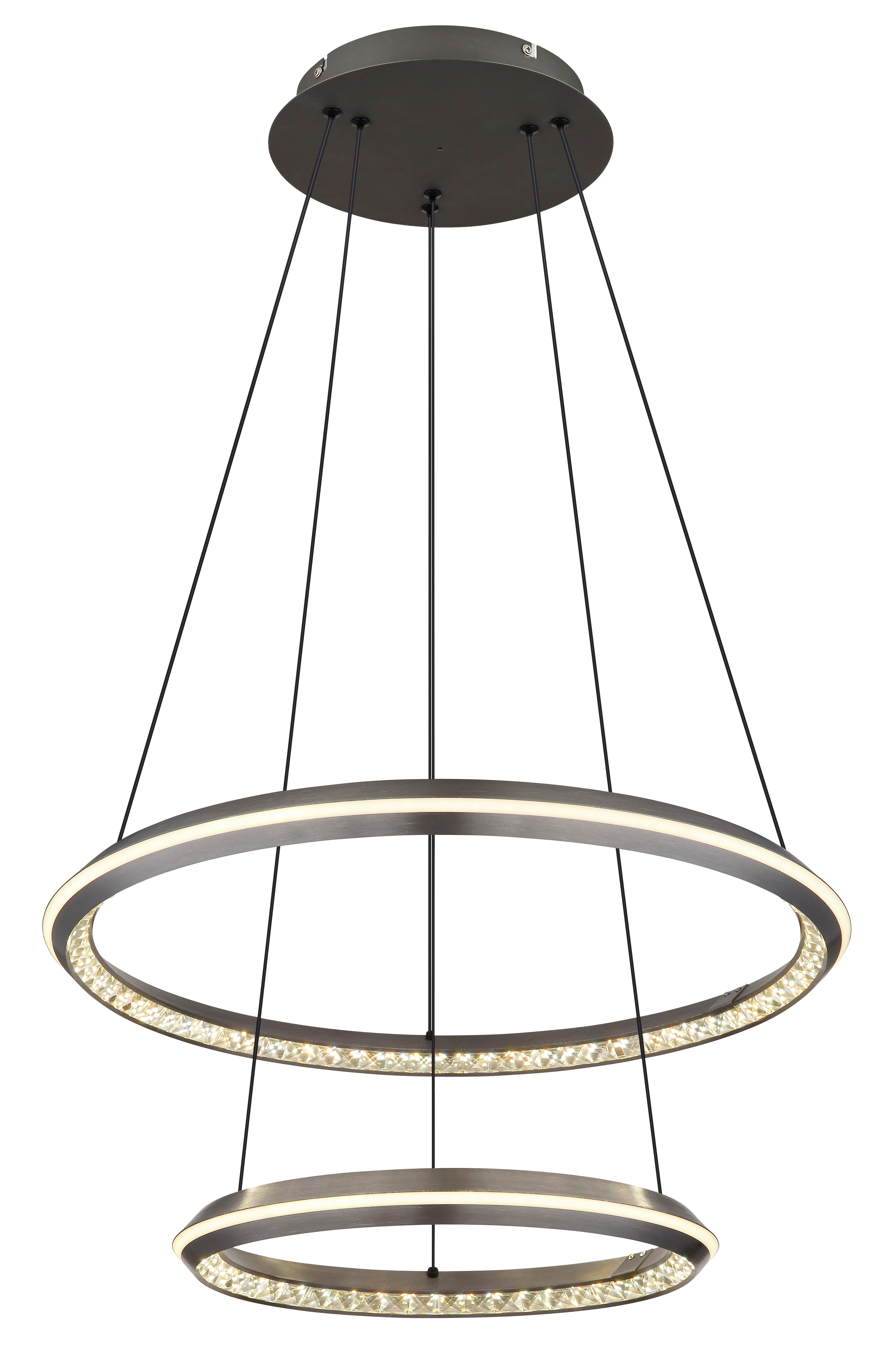 LED-Hängeleuchte Alaina Aluminium/Eisen, ca. 60x150 cm - Klar/Opal, Design, Kunststoff/Metall (60/150cm) - Globo