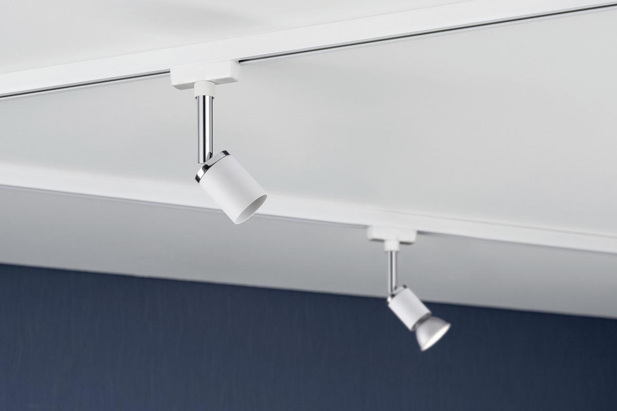 Schienensystem Urail Strahler 95333 LED-Spotkopf Schwenkbar - Chromfarben/Weiß, Design, Metall (5,8/11/6,6cm) - Paulmann