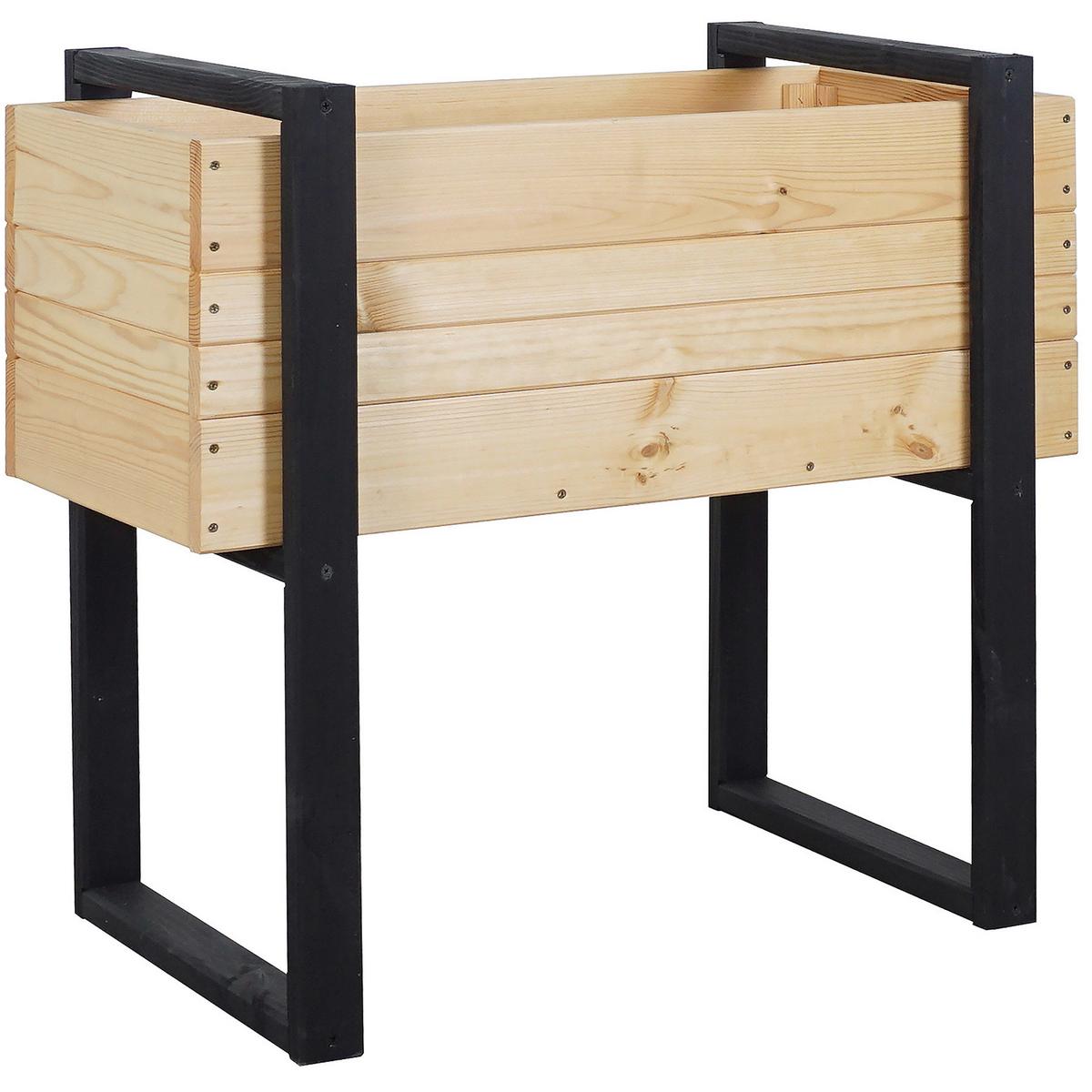 Blumenkasten Schwarz Kieferfarben B: 70 Cm - Schwarz/Kieferfarben, Basics, Holz (70/66/38cm) - Siena Garden