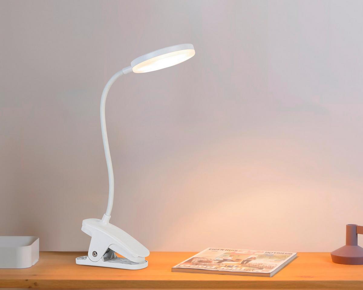 Íróasztallámpa Lida - fehér, Modern, műanyag/fém (12/10/45cm) - Luca Bessoni
