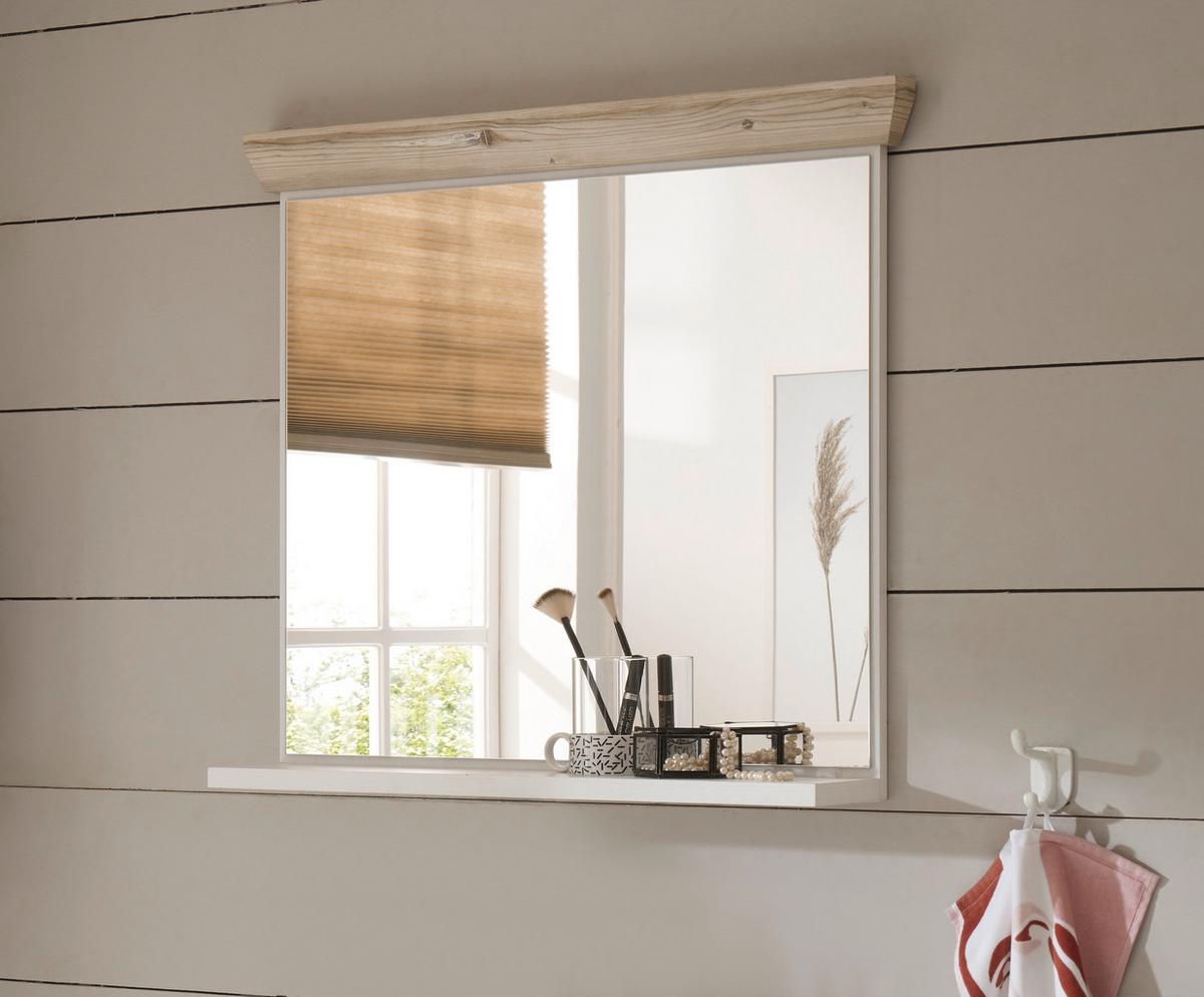 Badezimmer Florenz Pinienfarben B: 143xm - Weiß/Pinienfarben, Design, Holzwerkstoff (143/200/46cm) - MID.YOU