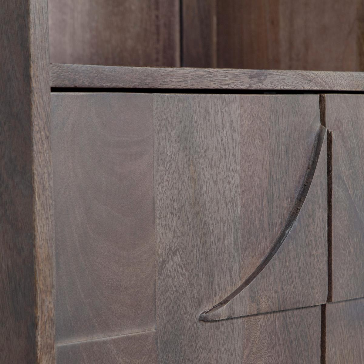 Vitrine Draw Walnussfarben B: 60cm - Walnussfarben, Design, Holz (60/200/40cm) - Livetastic