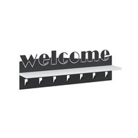 Wandgarderobe Welcome Hanger, Weiß B: 86 Cm - Weiß, Design, Holzwerkstoff/Metall (86/27/15cm) - Livetastic