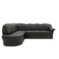 Ecksofa mit Bettfunktion Papenburg Schwarz Lederlook - Schwarz, KONVENTIONELL, Textil (180/243cm) - MID.YOU