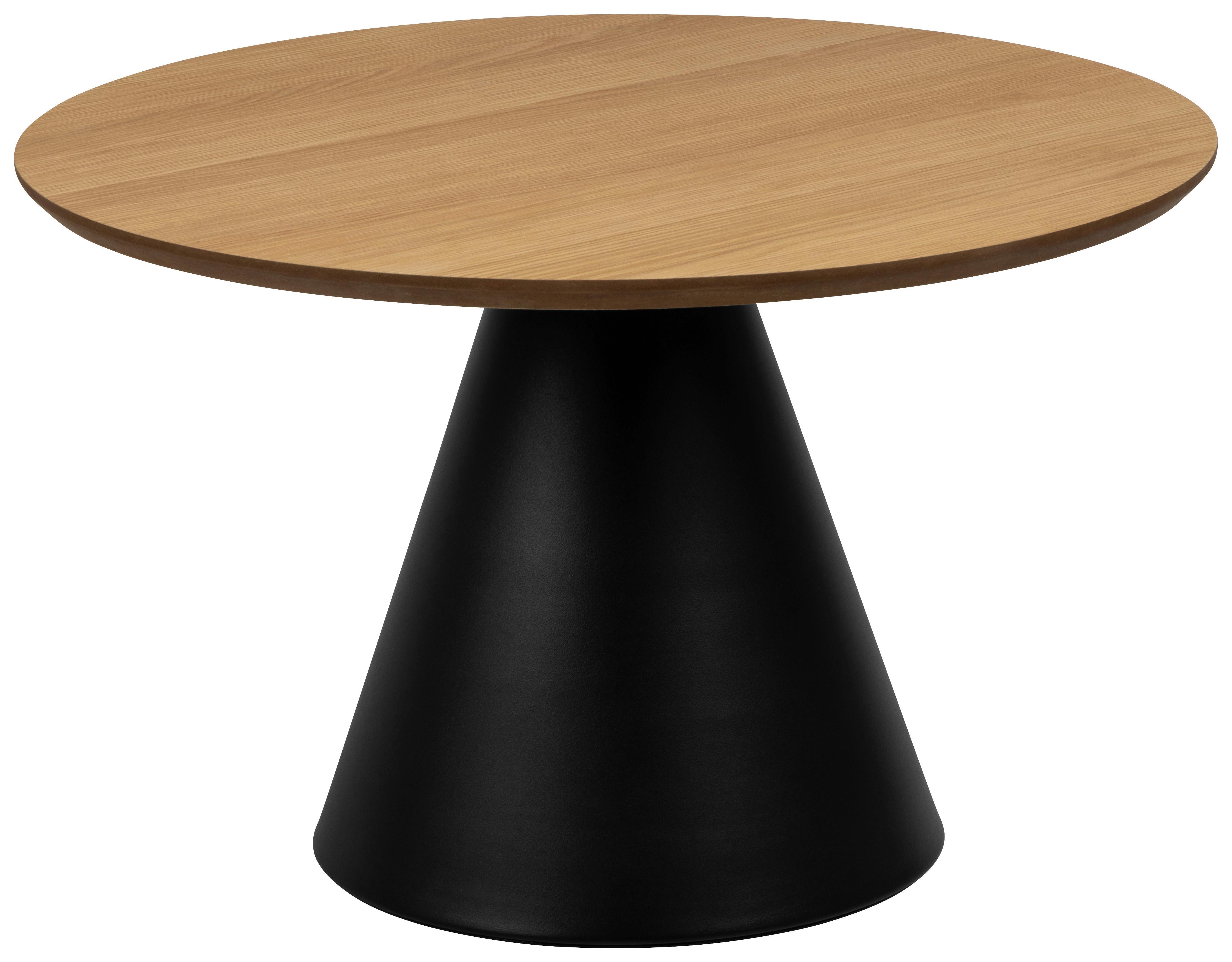 Konferenčný stolík SOLI 65 - čierna/prírodná farba, Design, kov/drevo (65/43cm) - MID.YOU