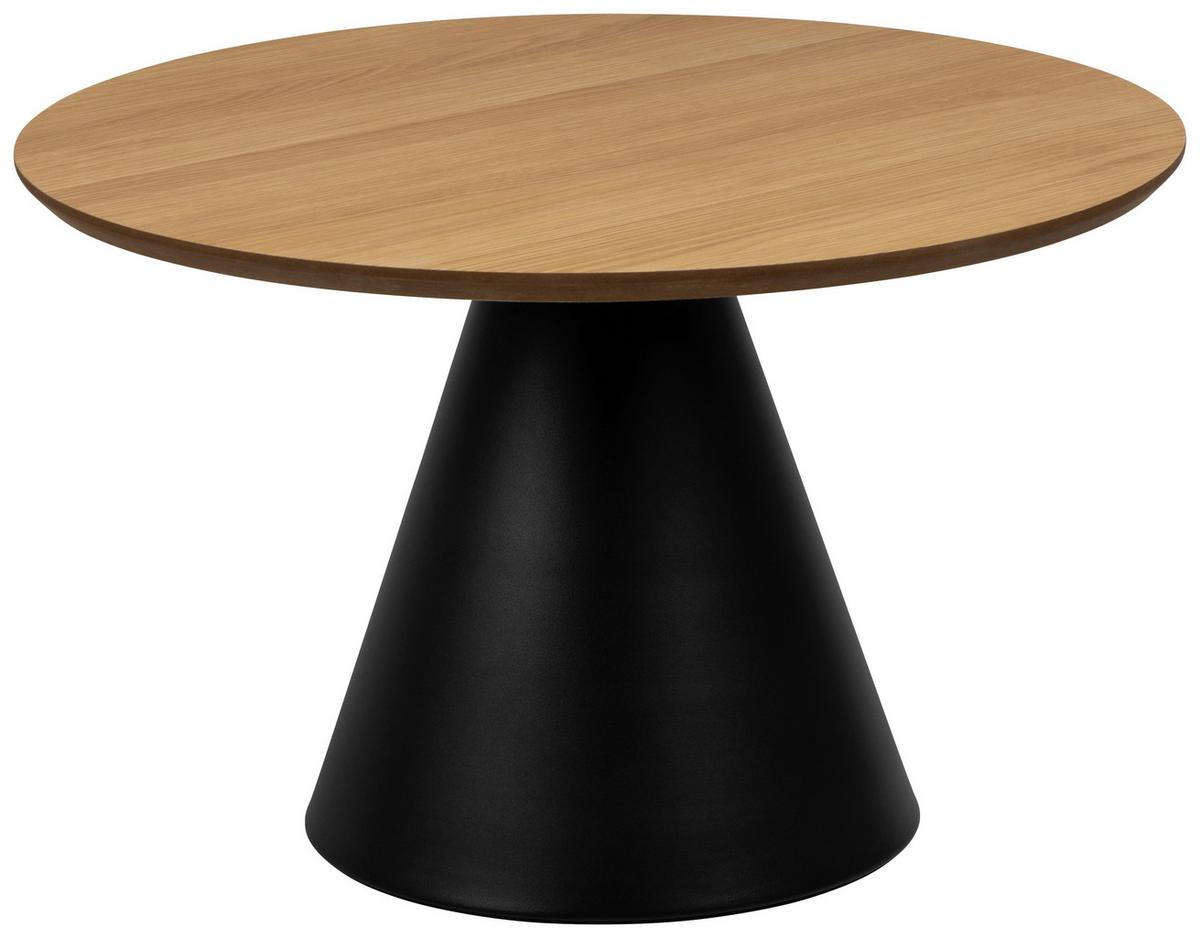 Konferenčný stolík SOLI 65 - čierna/prírodná farba, Design, kov/drevo (65/43cm) - MID.YOU