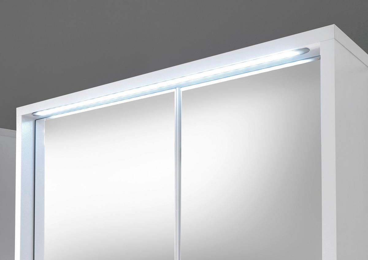 Zrcadlová skřiňka s LED LUCERA a zásuvkou, bílá matná - bílá, Moderní, kompozitní dřevo/sklo (60/75/20cm) - MID.YOU