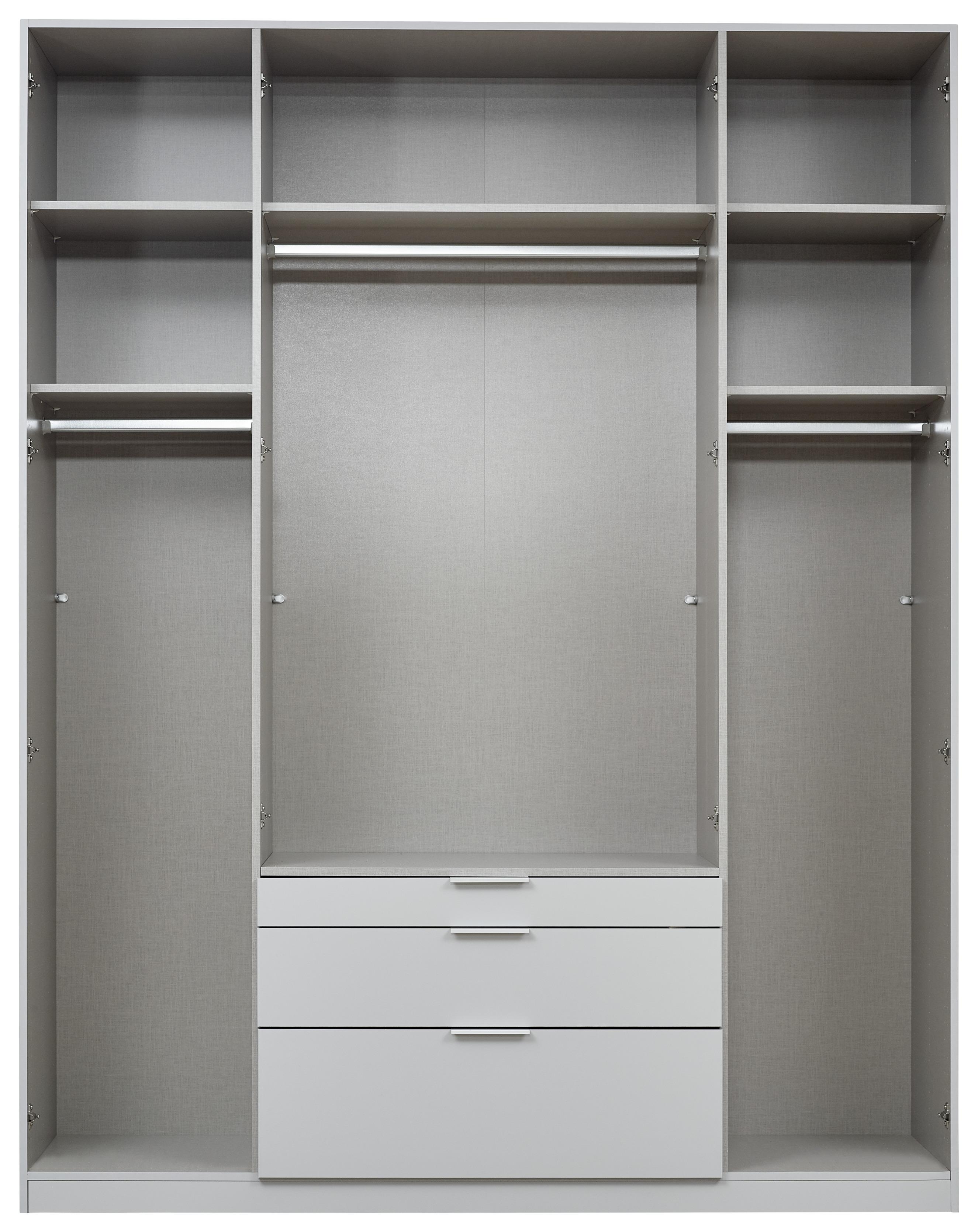 Drehtürenschrank 181cm Alabama, Grau - Silberfarben/Grau, MODERN, Holzwerkstoff (181/229/54cm) - Rauch Möbel