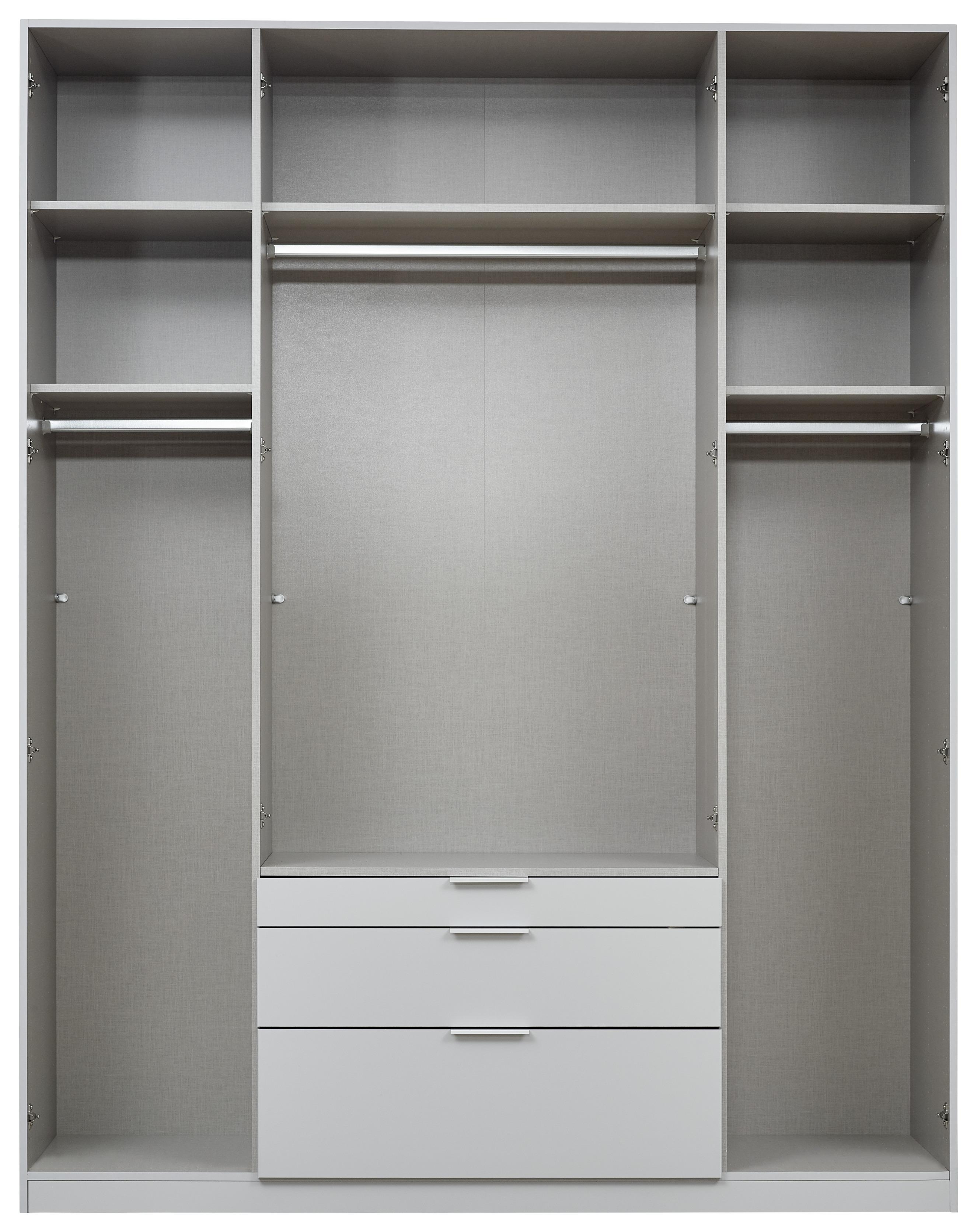 Skříň S Otočnými Dveřmi Alabama - světle šedá/barvy hliníku, Moderní, kompozitní dřevo (181/229/54cm)