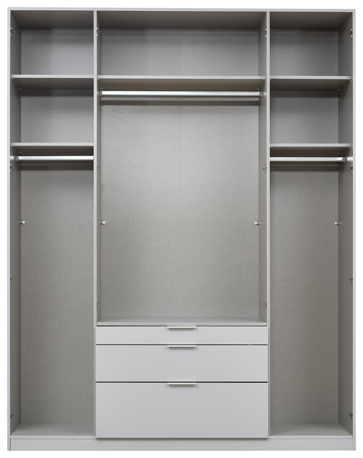 Drehtürenschrank 181cm Alabama, Grau - Silberfarben/Grau, MODERN, Holzwerkstoff (181/229/54cm) - Rauch Möbel