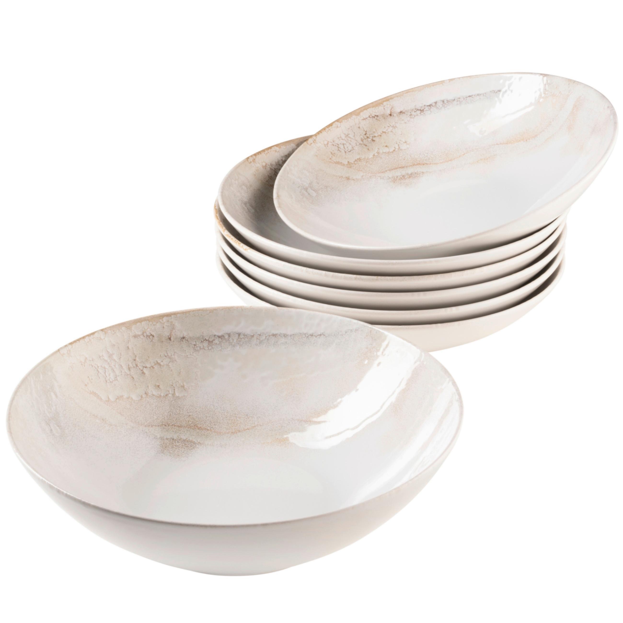 Salatset Ossia 7--Teilig. Geschirr Set - Beige, Basics, Keramik (35,5/36,5/31,5cm) - Mäser