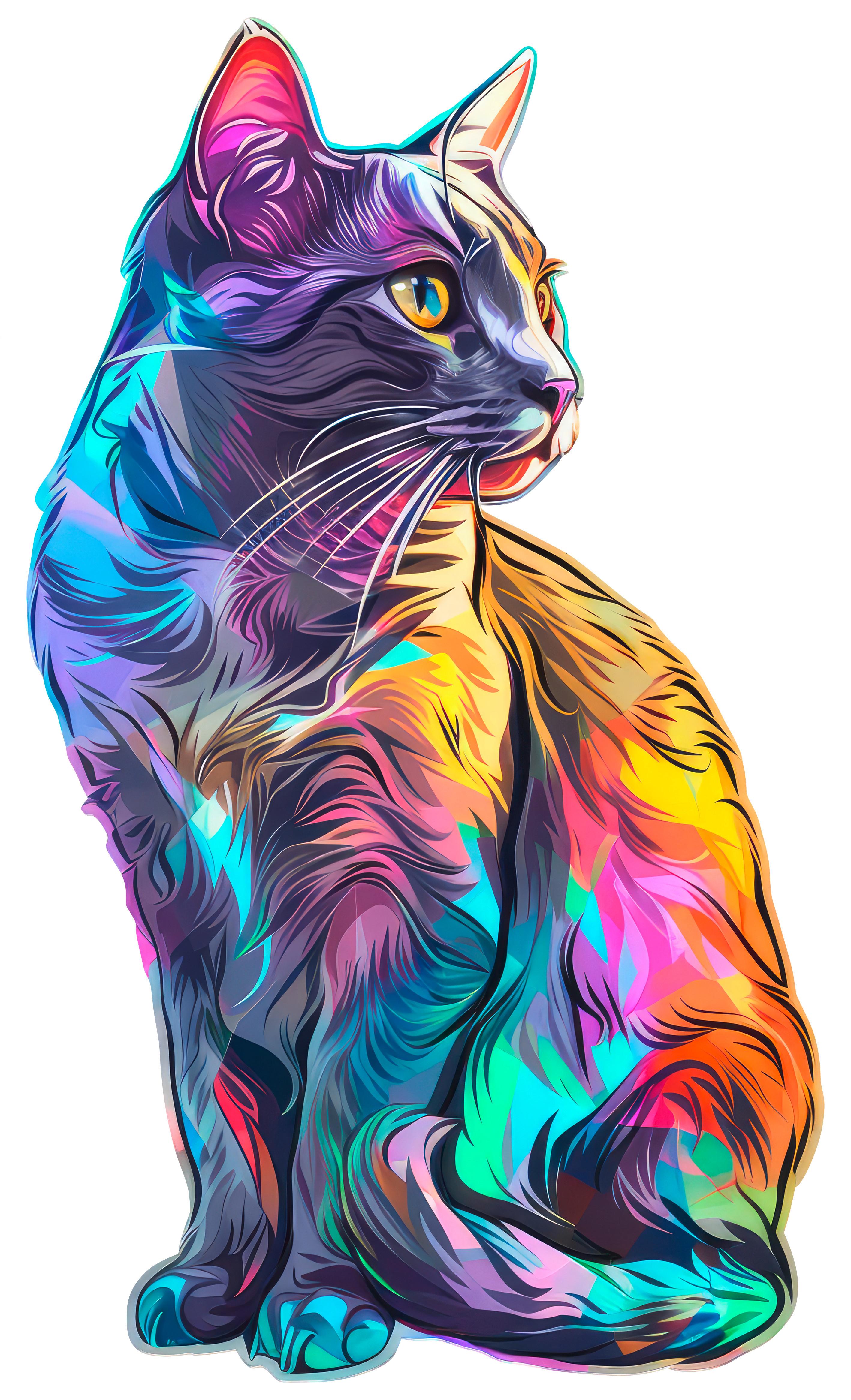 Puzzle Katze - Multicolor, Basics, Holz (25/43/1cm)