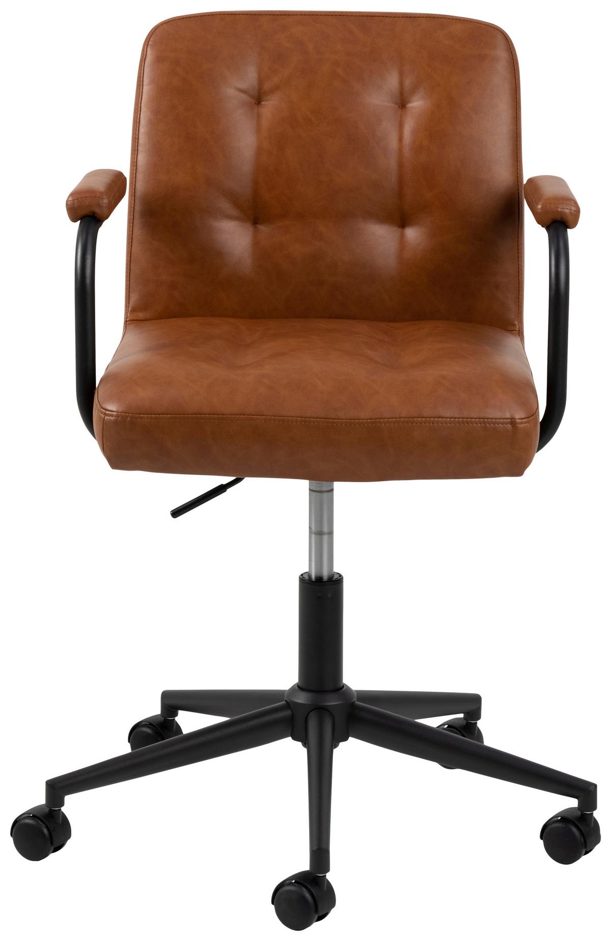 Drehstuhl Cosmo Braun/ Schwarz/cognac Bis 110 Kg - Cognac/Schwarz, KONVENTIONELL, Textil/Metall (57/77,5/59cm) - MID.YOU