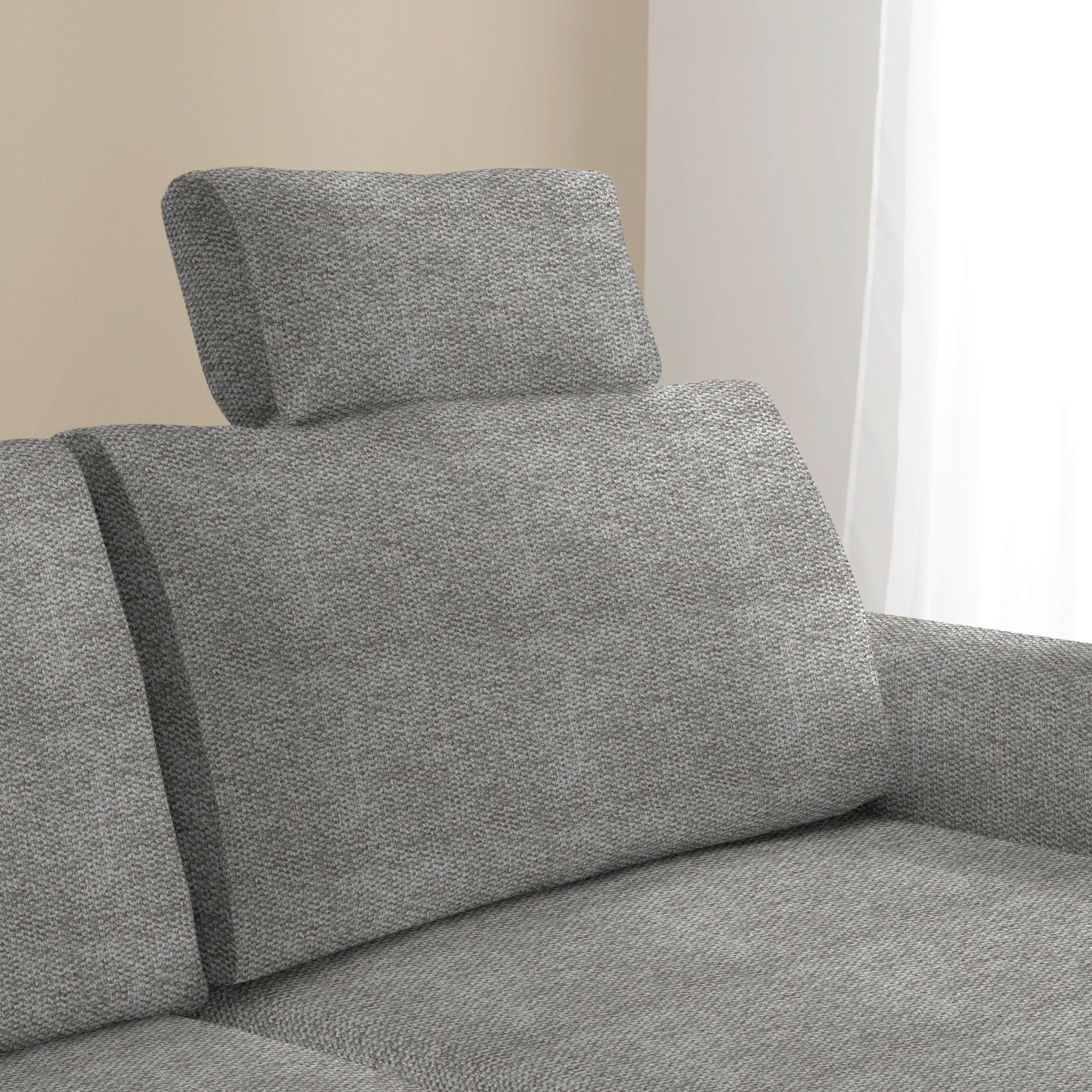 Opěrka hlavy LILLE, světle šedý velur - světle šedá, Moderní, textil (58/23/10cm) - Mömax
