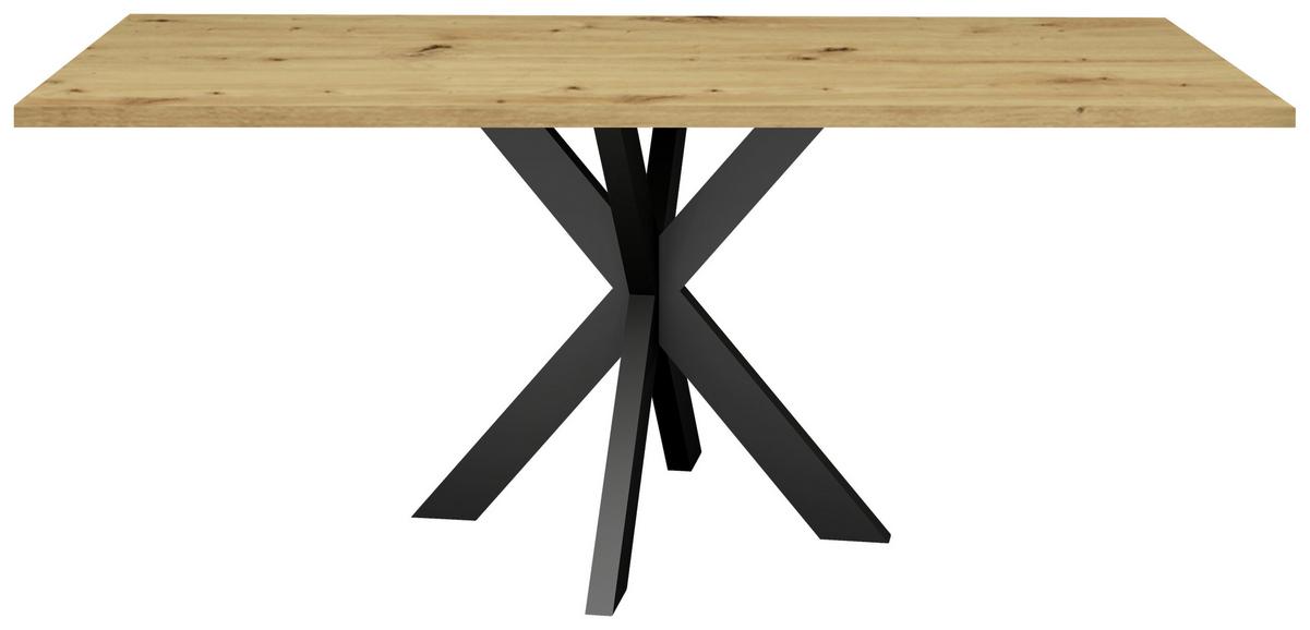 Esstisch Alex Schwarz, Eichefarben - Eichefarben/Schwarz, MODERN, Holzwerkstoff/Metall (140/90/78cm) - Livetastic