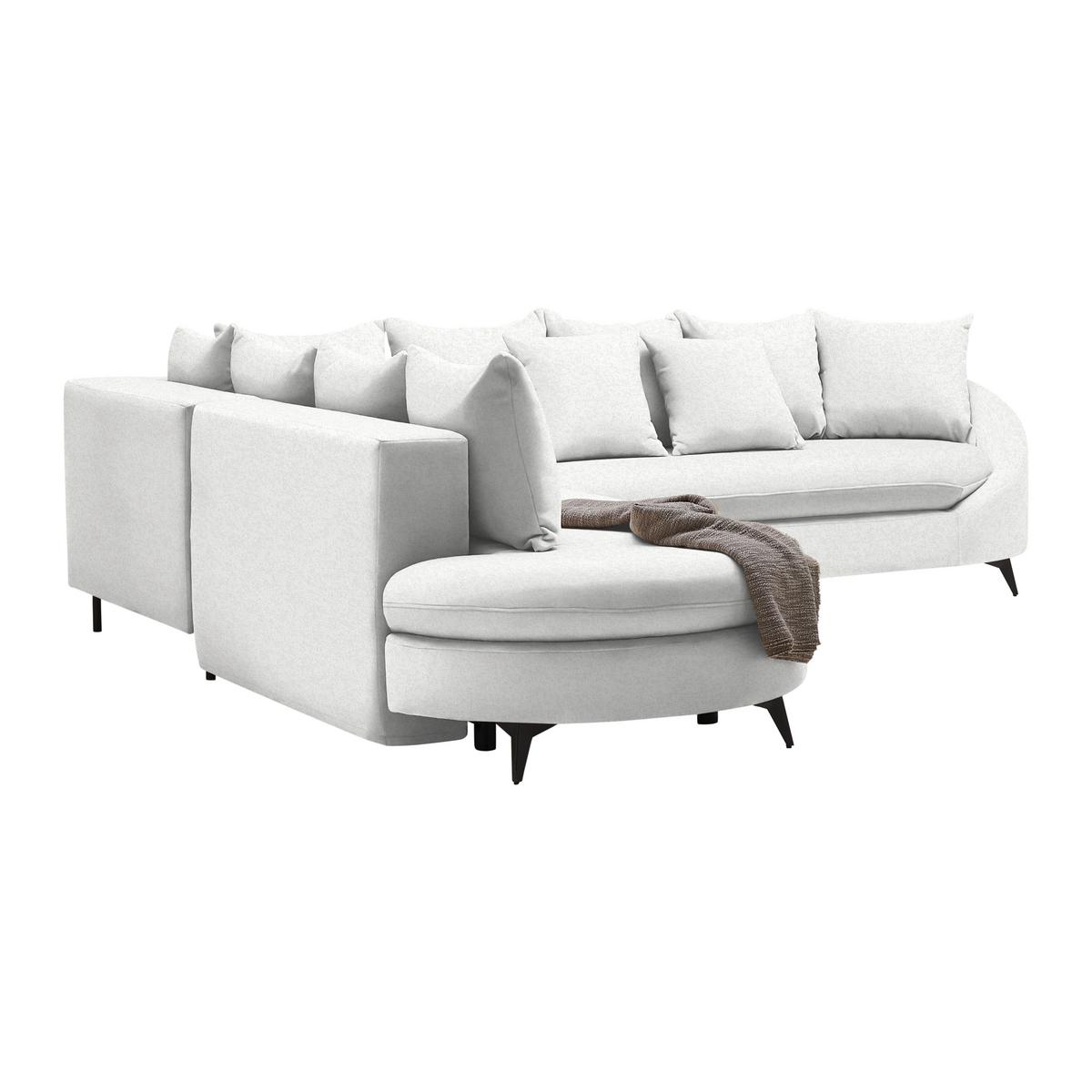 Rohová sedačka AXEL, levá, krémová tkanina - černá/krémová, Moderní, kov/textil (250/291cm) - Mömax
