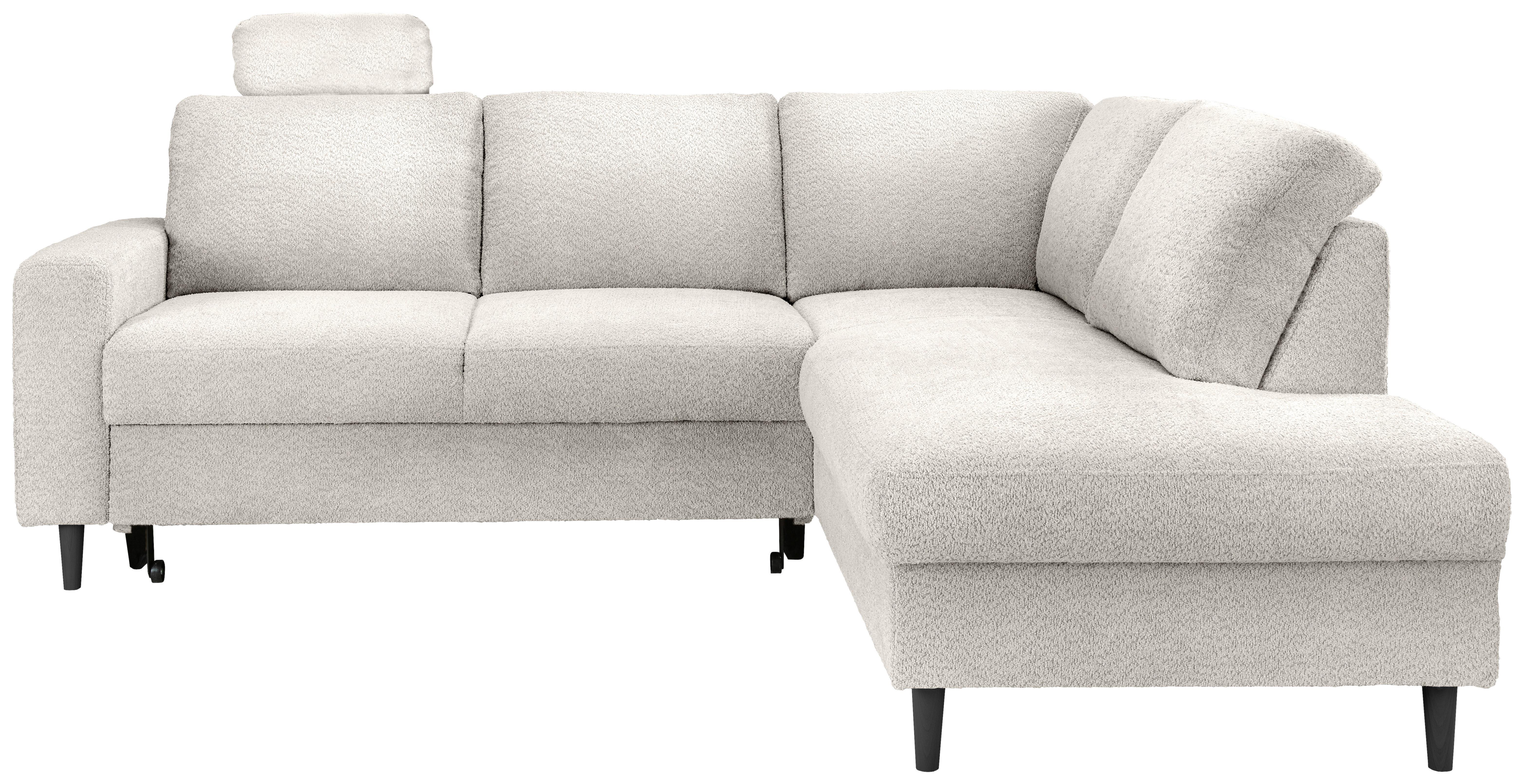 Eckschlafsofa Passione, Weiß S: 242x200 Cm - Schwarz/Weiß, MODERN, Textil (242/200cm) - Livetastic