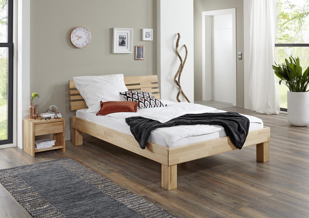 Bett Elisabeth - Kernbuche, KONVENTIONELL, Holz (160/200cm)