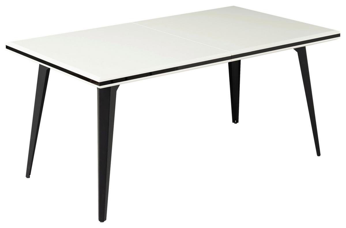 Esstisch Kobe - Schwarz/Weiß, MODERN, Holzwerkstoff/Metall (160-200/76/90cm) - MID.YOU