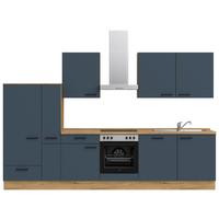 Küchenleerblock Easytouch Low-Line, L11 Links - Blau/Eichefarben, MODERN, Holzwerkstoff (330cm) - Nobilia