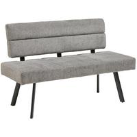 Sitzbank Paros mit Lehne Anthrazit, B: 140 cm - Anthrazit/Schwarz, KONVENTIONELL, Textil/Metall (140/88/62cm) - MID.YOU