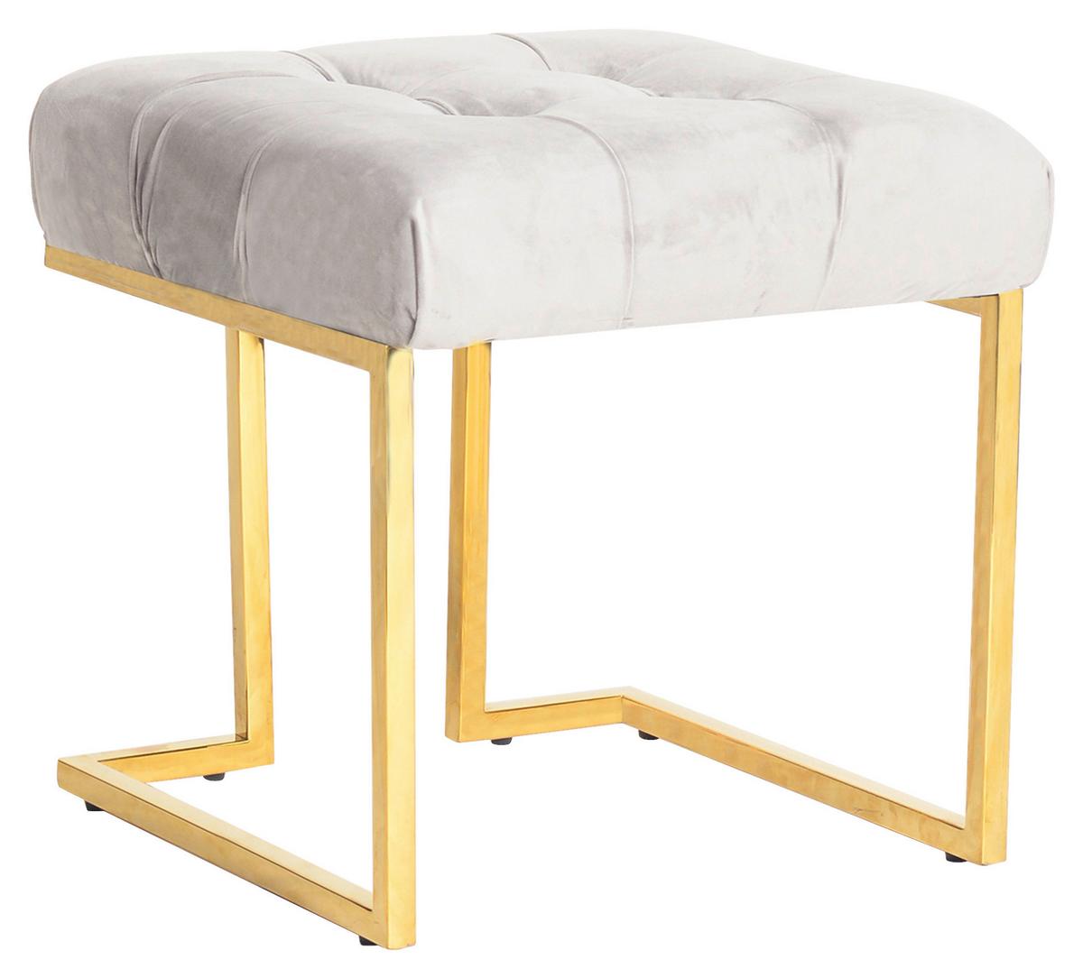 Hocker Rarity 125 Taupe, B: 48 cm - Design, Textil/Metall (48/48/48cm) - Kayoom