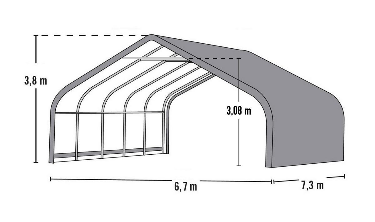 Zeltgarage Shelterlogic - Dunkelgrün, Basics, Kunststoff (730/670/380cm)