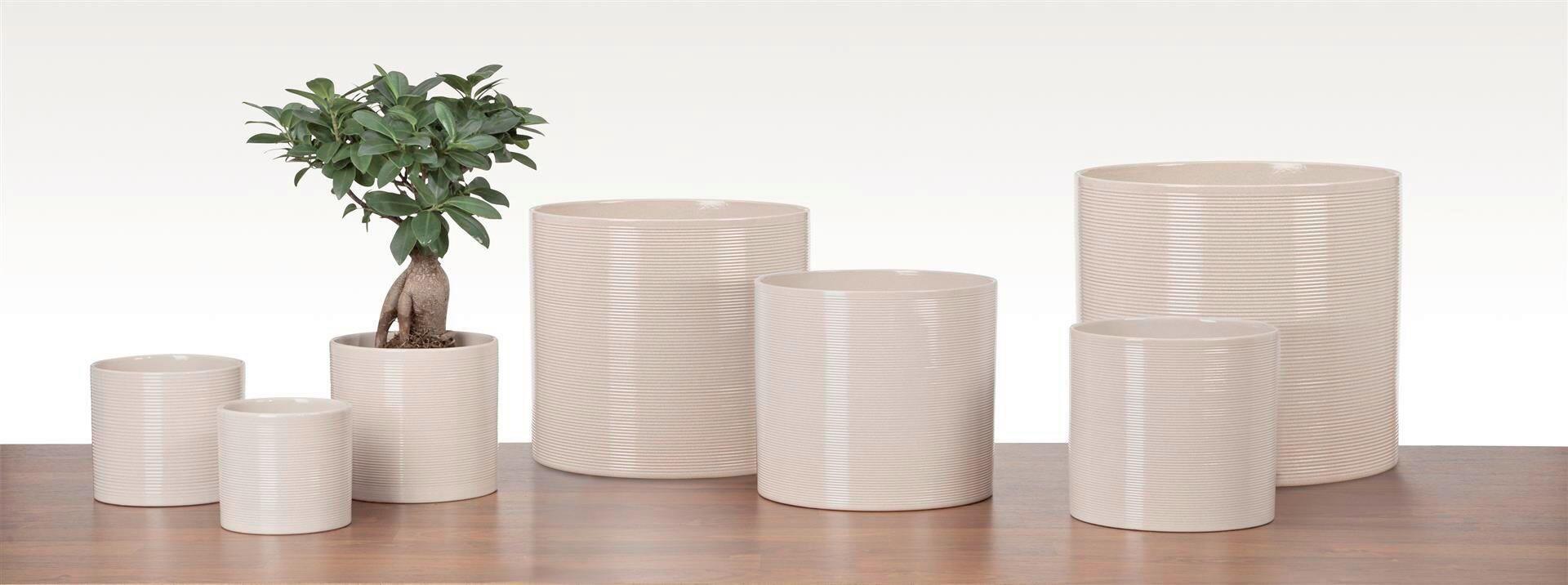 Kaspó Sesame - bézs, kerámia (19/17cm)