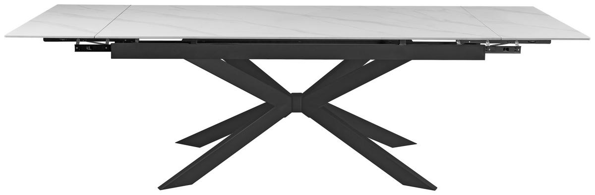 Rozťahovací stôl LEON 180-260x90cm - čierna/biela, Modern, kov/keramika (180-260/76/90cm) - Premium Living