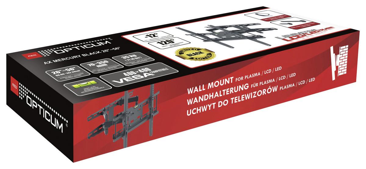 TV-Wandhalterung Bis 56“ ausziehbar Fx Mercury Black - Schwarz, MODERN, Metall (44/35/40cm)