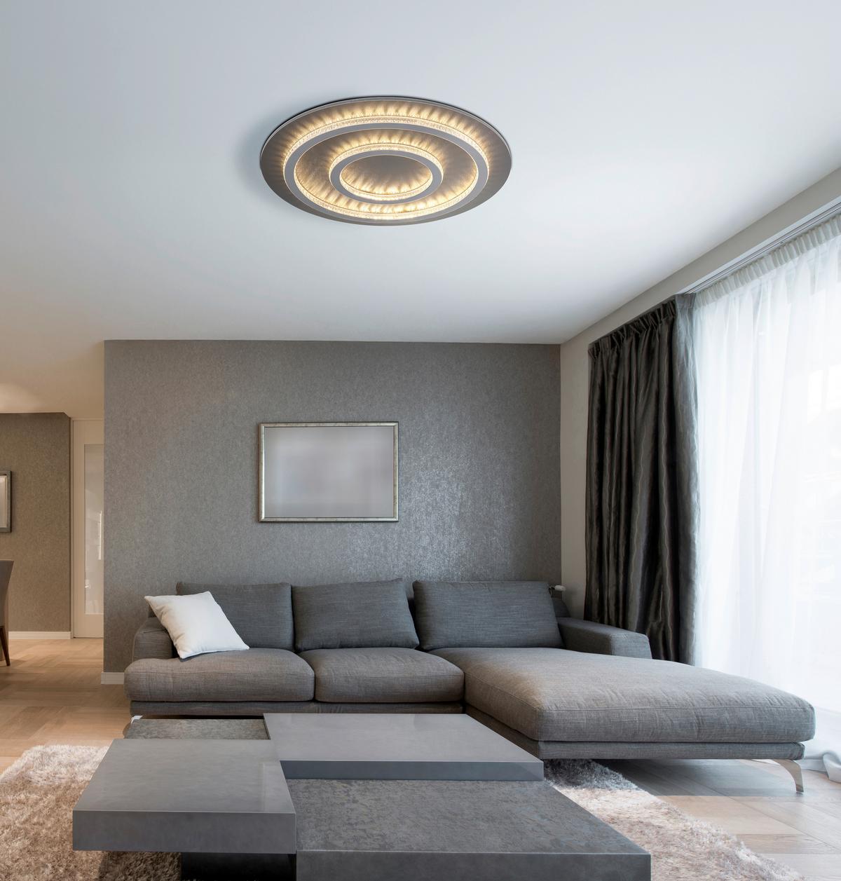 Led Mennyezeti Lámpa 48042-60a  Jayden - világosszürke/fekete, Design, műanyag/fém (55/6cm) - Globo